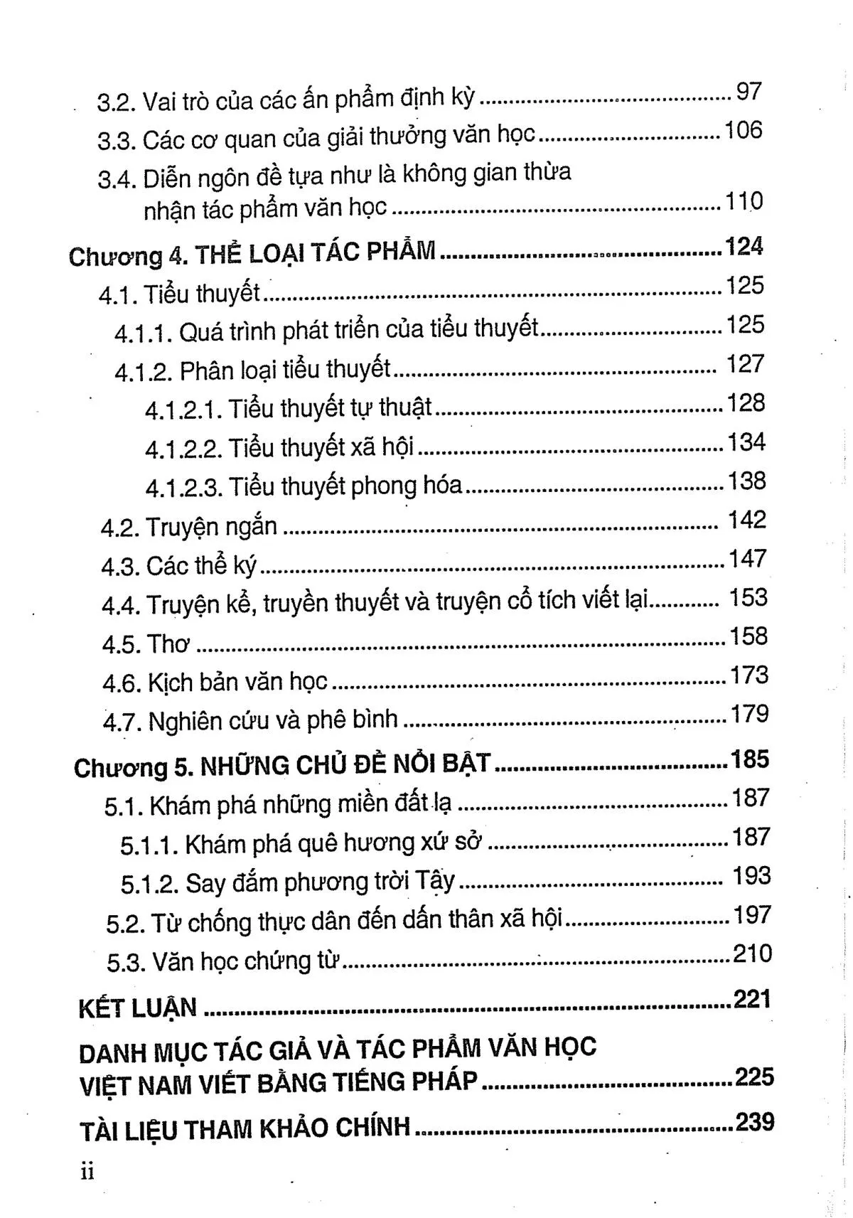 Mục lục chi tiết trang 3 sách Diện mạo văn học Việt Nam Pháp ngữ (từ cuối thế kỷ XIX đến 1975)