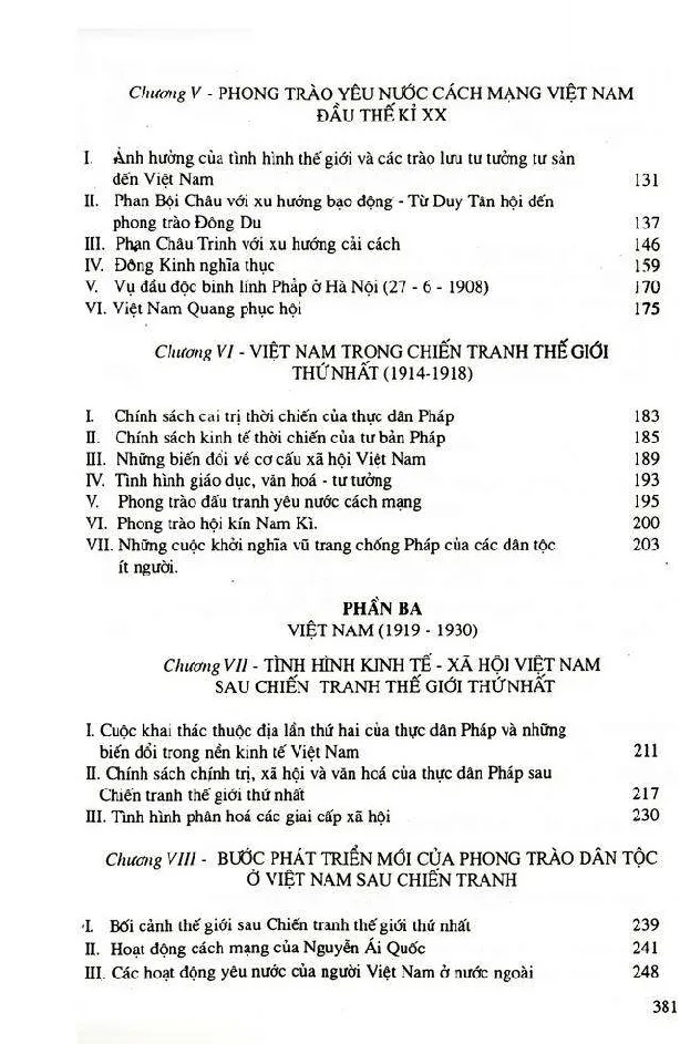 Mục lục chi tiết trang 1 sách Đại cương Lịch sử Việt Nam - Tập 2