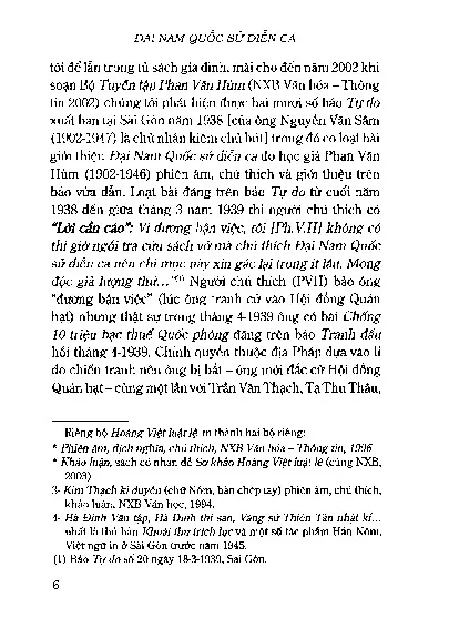 Mục lục chi tiết trang 1 sách thiếu Đại Nam Quốc sử diễn ca