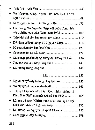 Mục lục chi tiết trang 1 sách Đại tướng Tổng tư lệnh Võ Nguyên Giáp, đại tướng của nhân dân của hòa bình