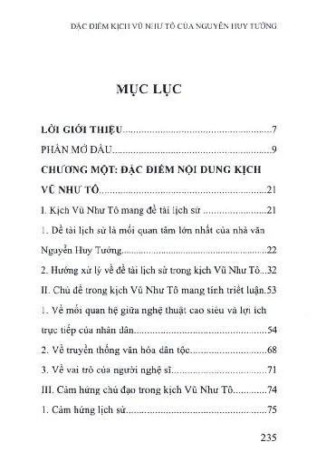 Trang bìa chính thức sách Đặc điểm kịch Vũ Như Tô của Nguyễn Huy Tưởng