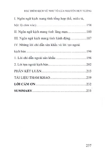 Mục lục chi tiết trang 2 sách Đặc điểm kịch Vũ Như Tô của Nguyễn Huy Tưởng
