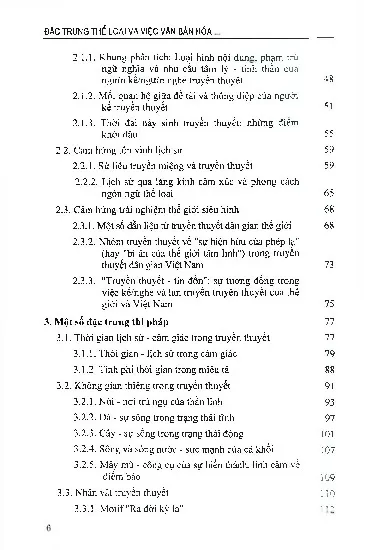 Mục lục chi tiết trang 1 sách Đặc trưng thể loại và việc văn bản hóa truyền thuyết dân gian Việt Nam