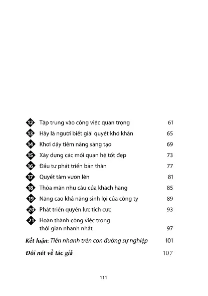 Mục lục chi tiết trang 1 sách Để được trọng dụng & đãi ngộ