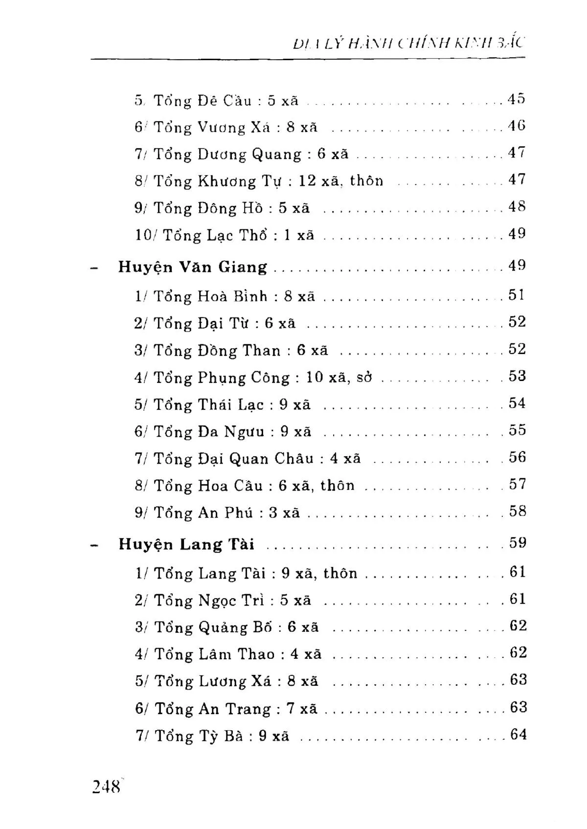 Mục lục chi tiết trang 1 sách Địa lý hành chính Kinh Bắc