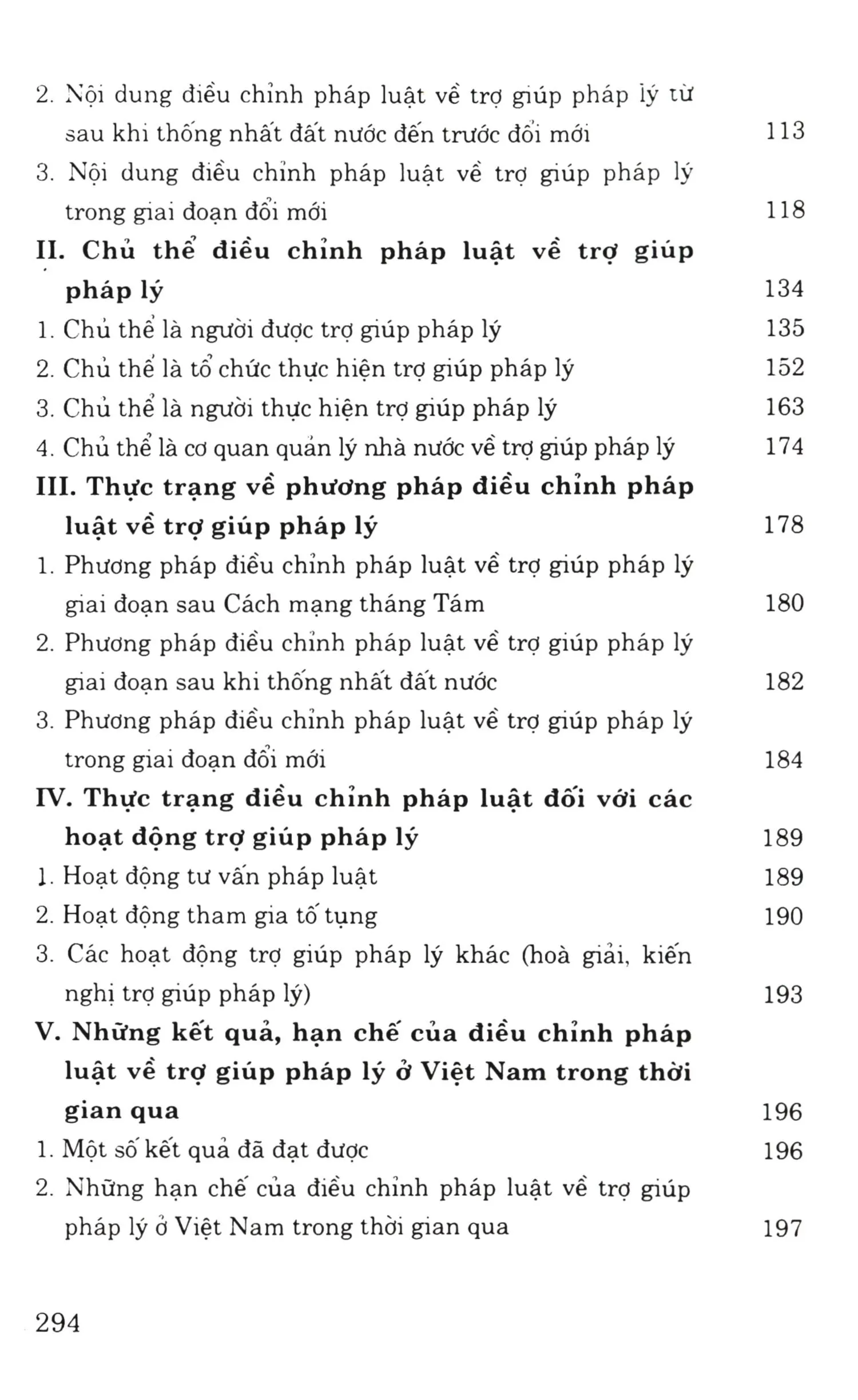Mục lục chi tiết trang 1 sách Điều chỉnh pháp luật về trợ giúp pháp lý ở Việt Nam trong điều kiện đổi mới