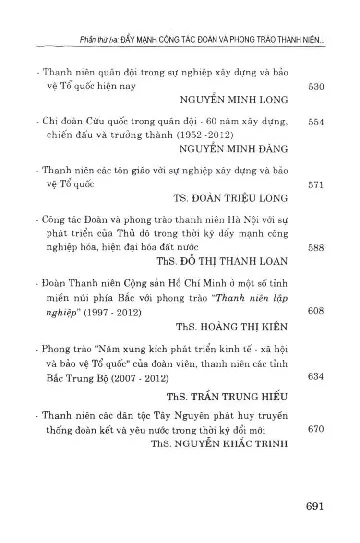 Mục lục chi tiết trang 3 sách Đoàn thanh niên cộng sản Hồ Chí Minh những chặn đường phát triển