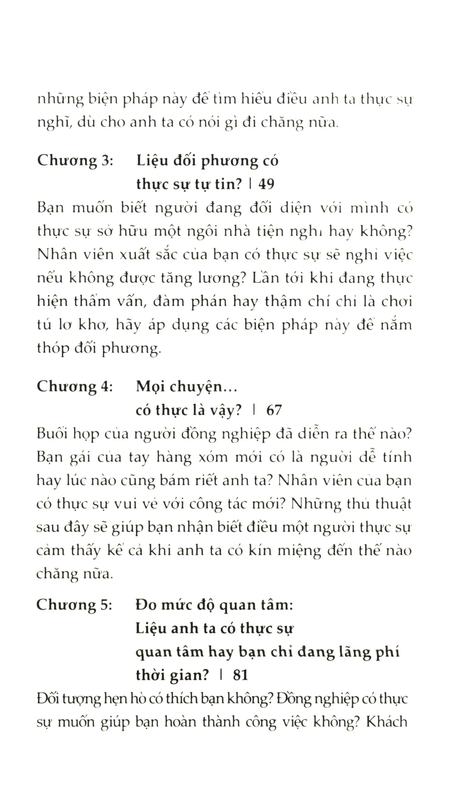 Mục lục chi tiết trang 1 sách Đọc vị bất kỳ ai