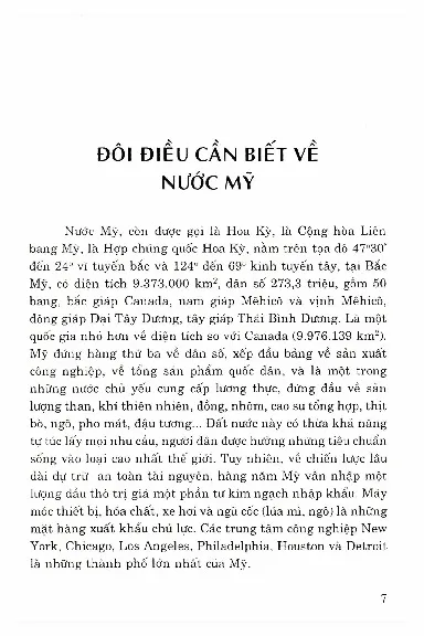 Mục lục chi tiết trang 3 sách Đôi điều cần biết về nước Mỹ