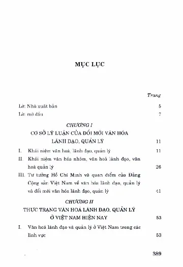 Trang bìa chính thức sách Đổi mới văn hóa lãnh đạo và quản lý ở Việt Nam hiện nay