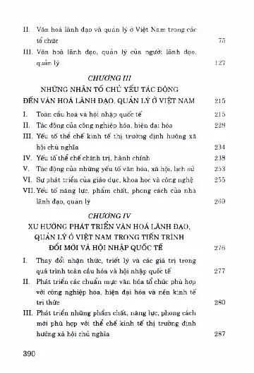 Mục lục chi tiết trang 1 sách Đổi mới văn hóa lãnh đạo và quản lý ở Việt Nam hiện nay