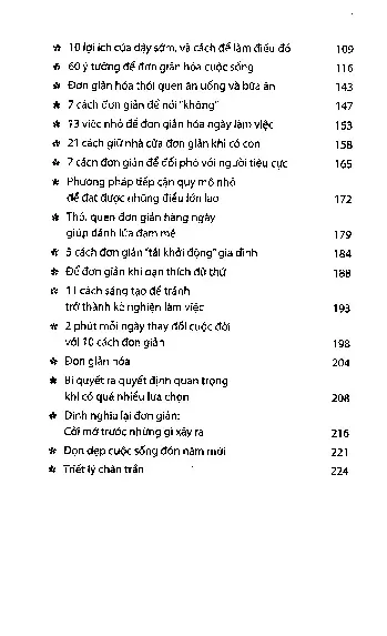 Mục lục chi tiết trang 2 sách Đời đơn giản khi ta đơn giản