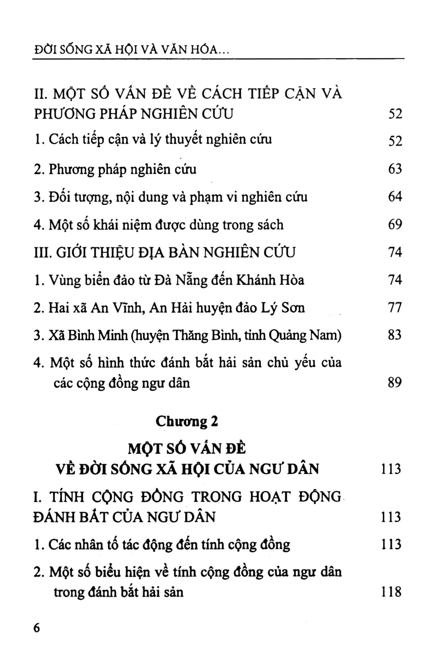 Mục lục chi tiết trang 1 sách Đời sống xã hội và văn hóa của cộng đồng ngư dân ven biển và hải đảo từ Đà Nẵng đến Khánh Hòa