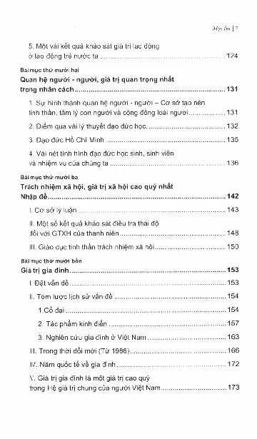 Mục lục chi tiết trang 2 sách Giá trị học