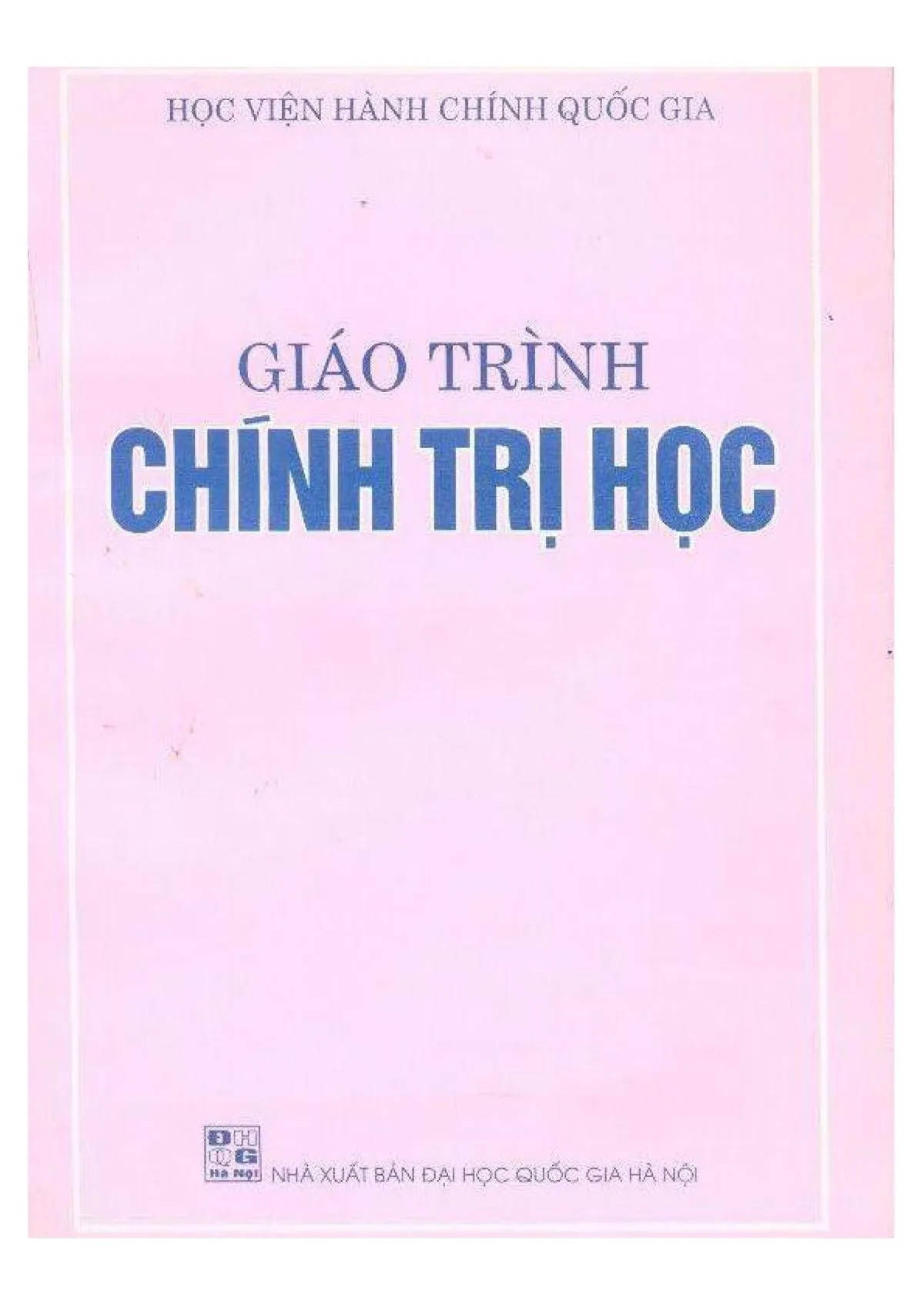 Ảnh bìa của Sách Giáo trình chính trị học