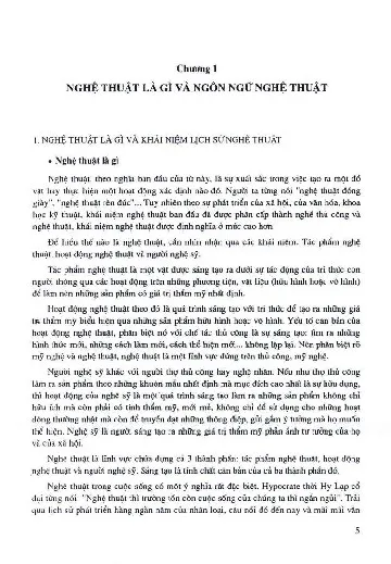 Mục lục chi tiết trang 3 sách Giáo trình lịch sử nghệ thuật tập 1