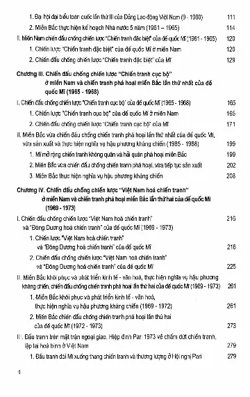 Mục lục chi tiết trang 1 sách Giáo trình Lịch sử Việt Nam tập 7, giai đoạn từ 1954 đến 1975