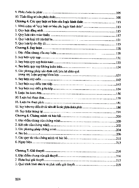 Mục lục chi tiết trang 1 sách Giáo trình Logic học đại cương