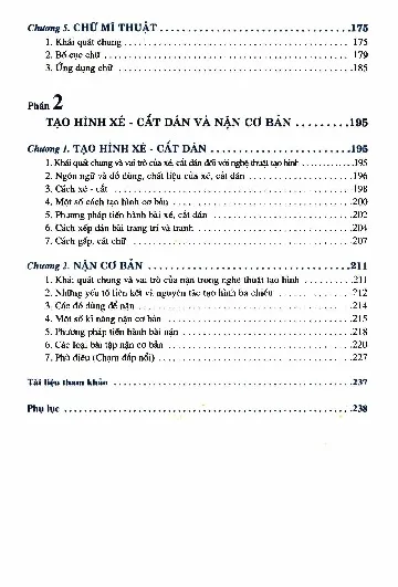 Mục lục chi tiết trang 1 sách Giáo trình Mỹ thuật cơ bản