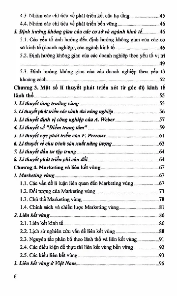 Mục lục chi tiết trang 1 sách Giáo trình phát triển vùng