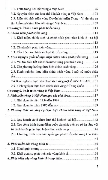 Mục lục chi tiết trang 2 sách Giáo trình phát triển vùng
