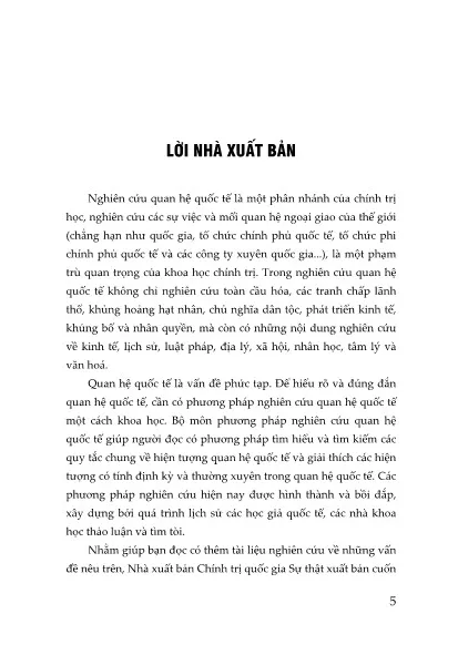 Mục lục chi tiết trang 3 sách Giáo trình phương pháp nghiên cứu quan hệ quốc tế