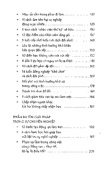 Mục lục chi tiết trang 3 sách Hài lòng trong công việc bắt đầu từ chính mình