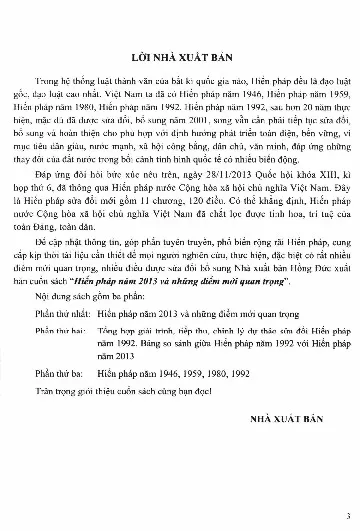 Trang bìa chính thức sách Hiến pháp 2013 và những điểm mới quan trọng