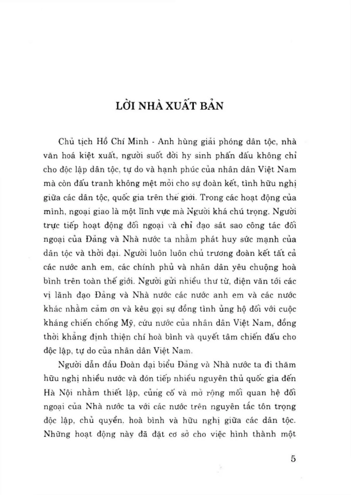 Mục lục chi tiết trang 1 sách Hoạt động đối ngoại của Chủ tịch Hồ Chí Minh với các nước Châu Á từ 1954 đến 1969