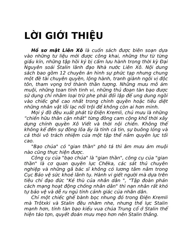 Trang bìa chính thức sách Hồ sơ mật Liên Xô