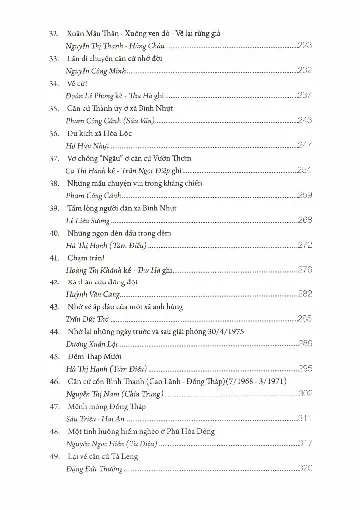 Mục lục chi tiết trang 2 sách Hồi ký căn cứ kháng chiến khu Sài Gòn - Chợ Lớn - Đia Định (1945 - 1975) - tập 2