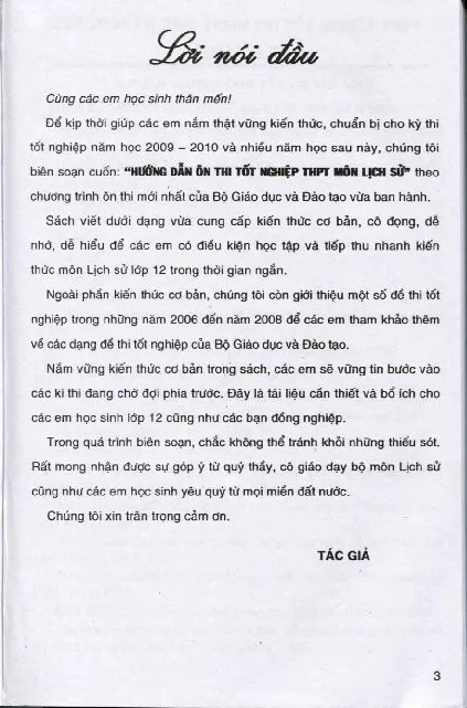 Mục lục chi tiết trang 1 sách Hướng dẫn ôn thi Tốt nghiệp THPT môn Lịch Sử