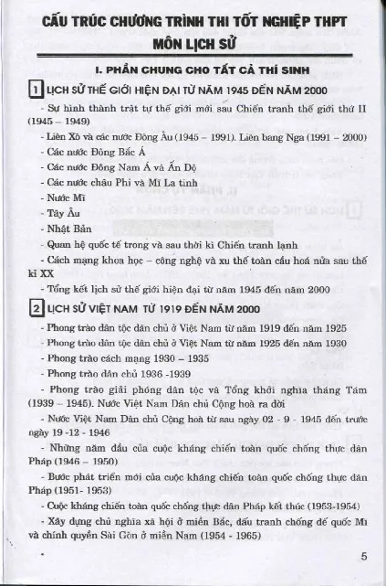 Mục lục chi tiết trang 2 sách Hướng dẫn ôn thi Tốt nghiệp THPT môn Lịch Sử