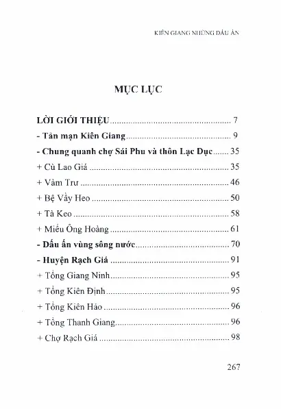 Trang bìa chính thức sách Kiên Giang những dấu ấn