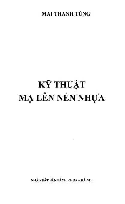 Ảnh bìa của Sách Kỹ thuật mạ lên nền nhựa