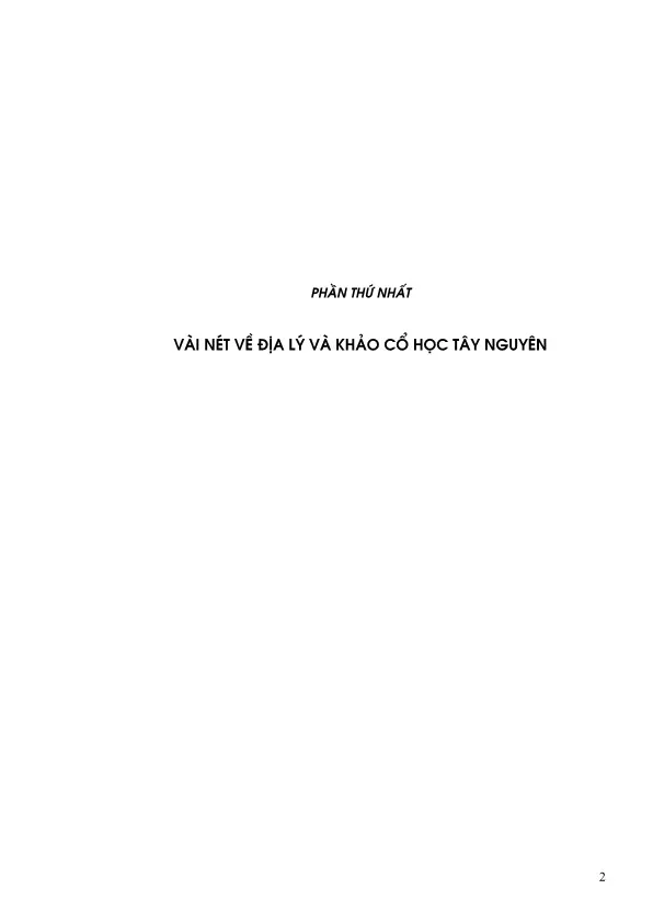 Mục lục chi tiết trang 2 sách Khảo cổ học tiền sử Tây Nguyên
