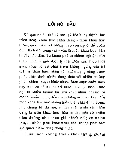 Mục lục chi tiết trang 1 sách Khoa học nhân dạng