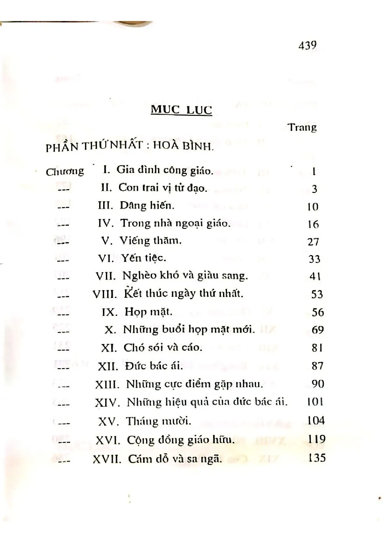 Mục lục chi tiết trang 2 sách Truyện Pha - Bi - Ô - La hay Giáo hội hầm mộ