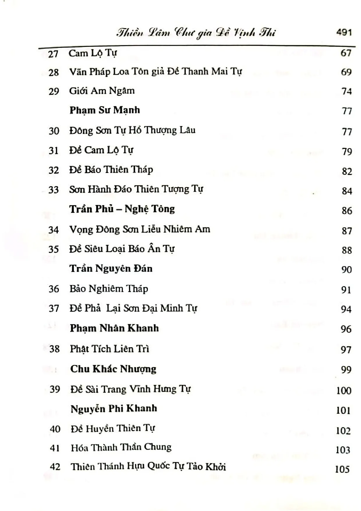 Mục lục chi tiết trang 2 sách Ngôi chùa một vùng tâm thức một vùng thi ca