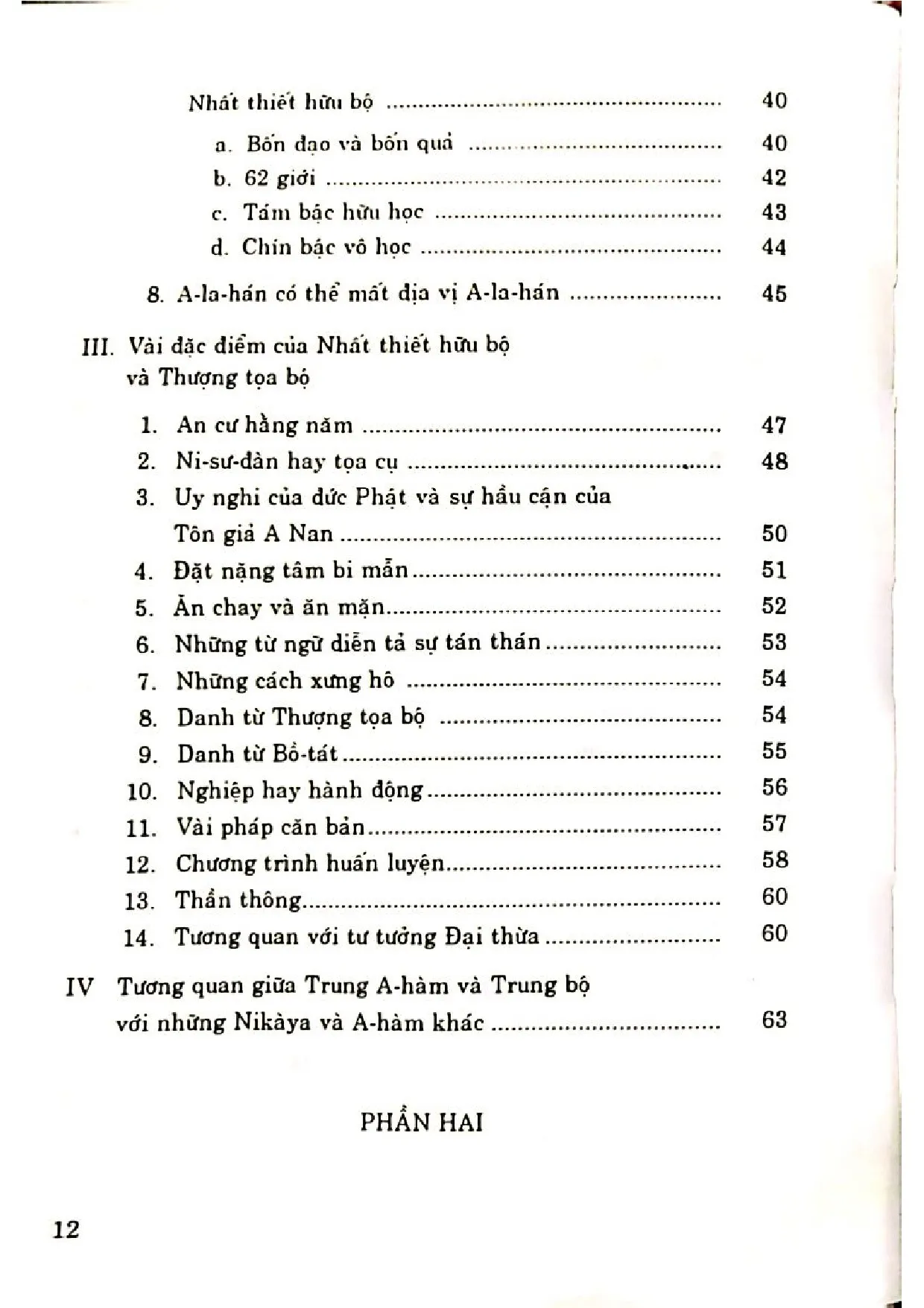 Mục lục chi tiết trang 1 sách So sánh kinh Trung A Hàm chữ hán và Kinh Trung Bộ chữ Pali