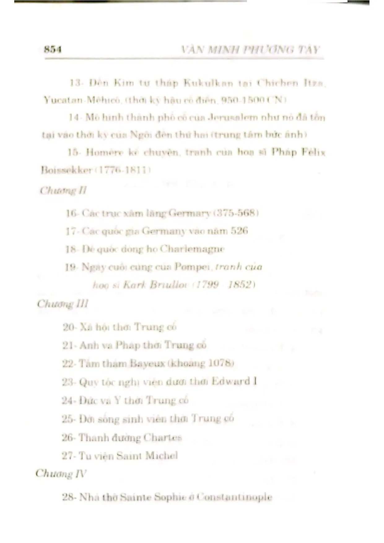 Mục lục chi tiết trang 1 sách Văn minh phương tây