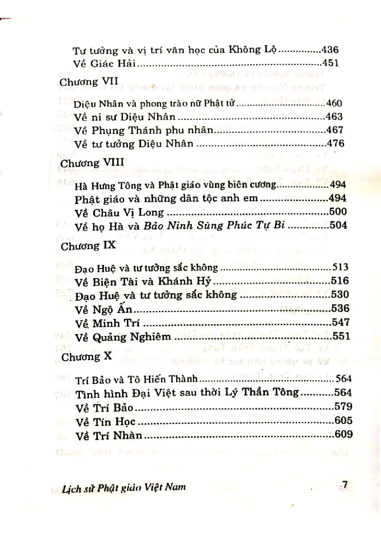 Mục lục chi tiết trang 2 sách Lịch sử phật giáo Việt Nam từ Lý Thánh Tông đến Trần Thánh Tông