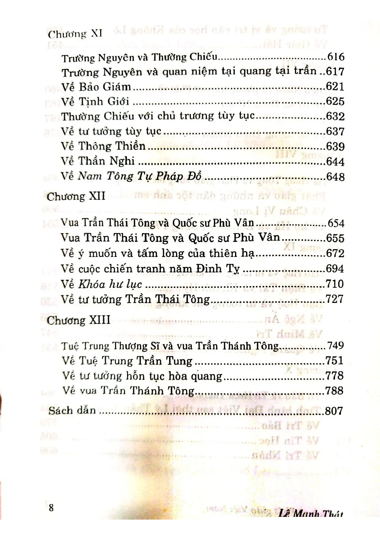Mục lục chi tiết trang 3 sách Lịch sử phật giáo Việt Nam từ Lý Thánh Tông đến Trần Thánh Tông