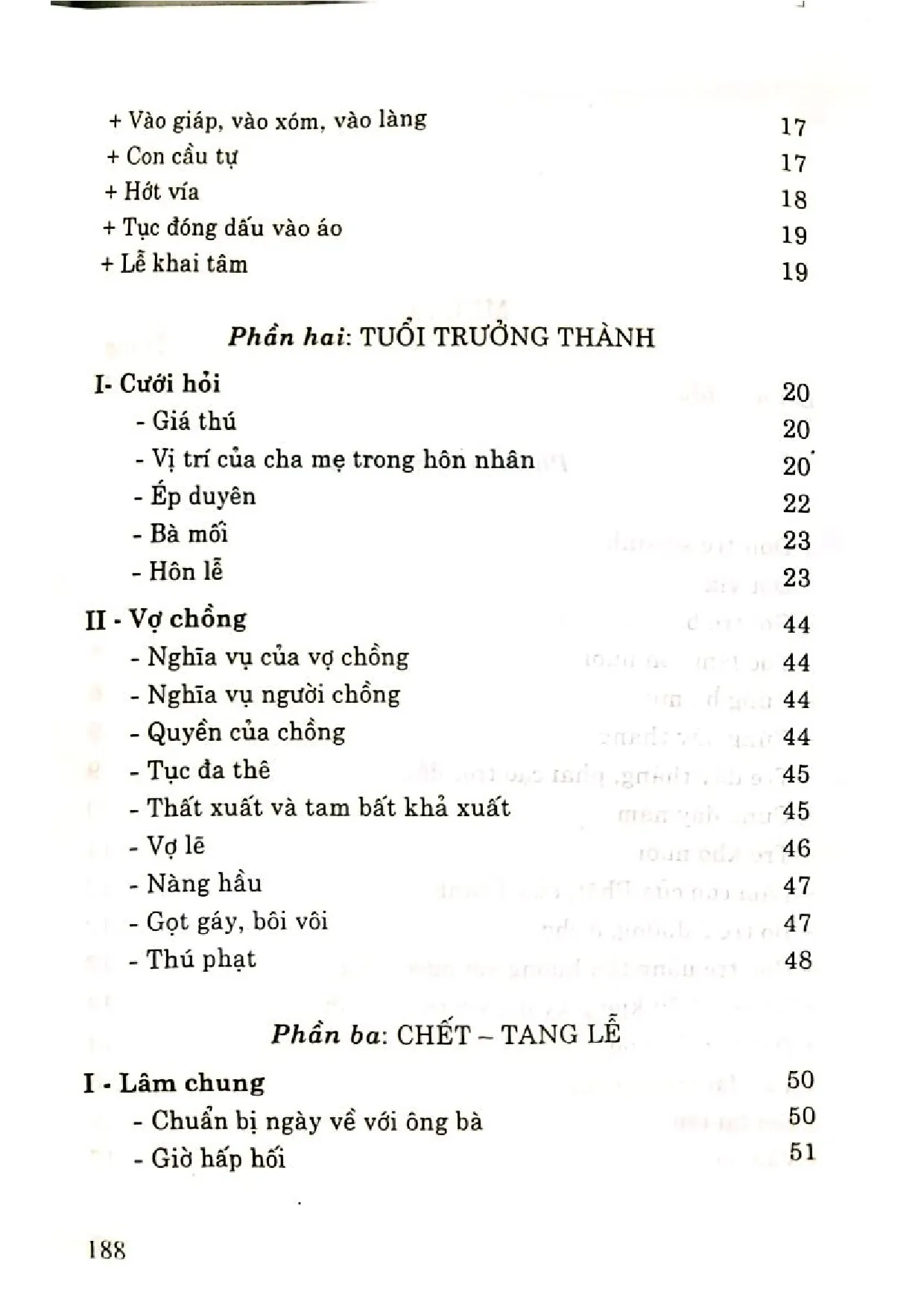 Mục lục chi tiết trang 1 sách Phong tục Việt Nam, những lễ tục chủ yếu của người Việt