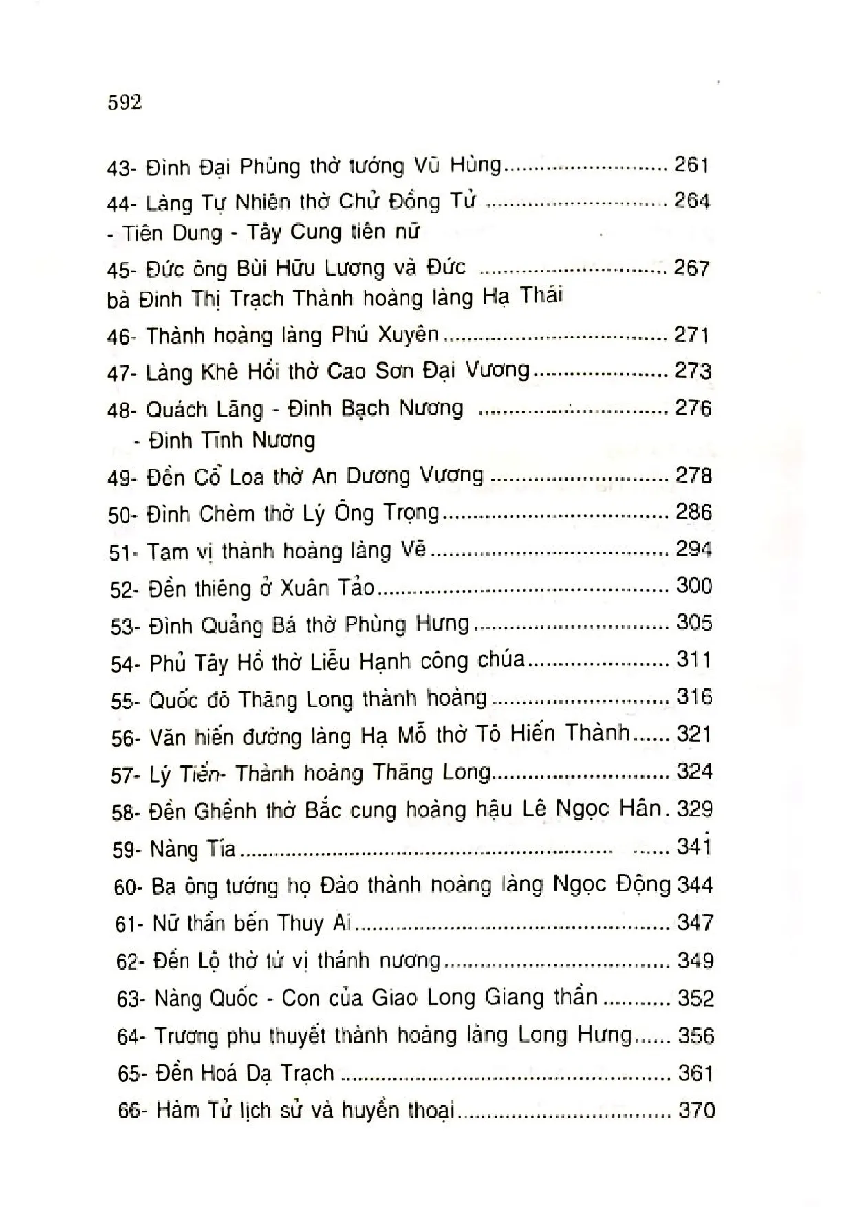 Mục lục chi tiết trang 2 sách Các vị thánh thần Sông Hồng