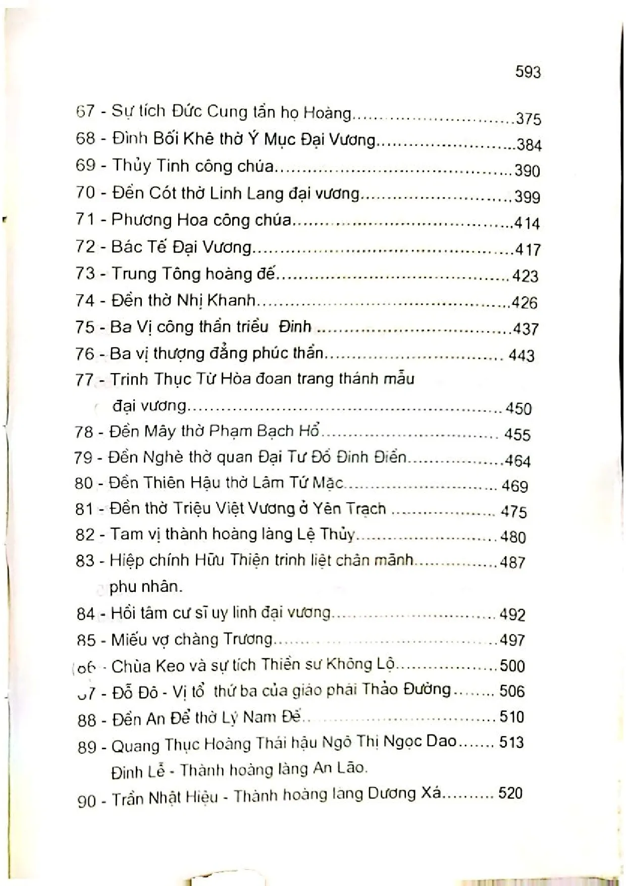 Mục lục chi tiết trang 3 sách Các vị thánh thần Sông Hồng