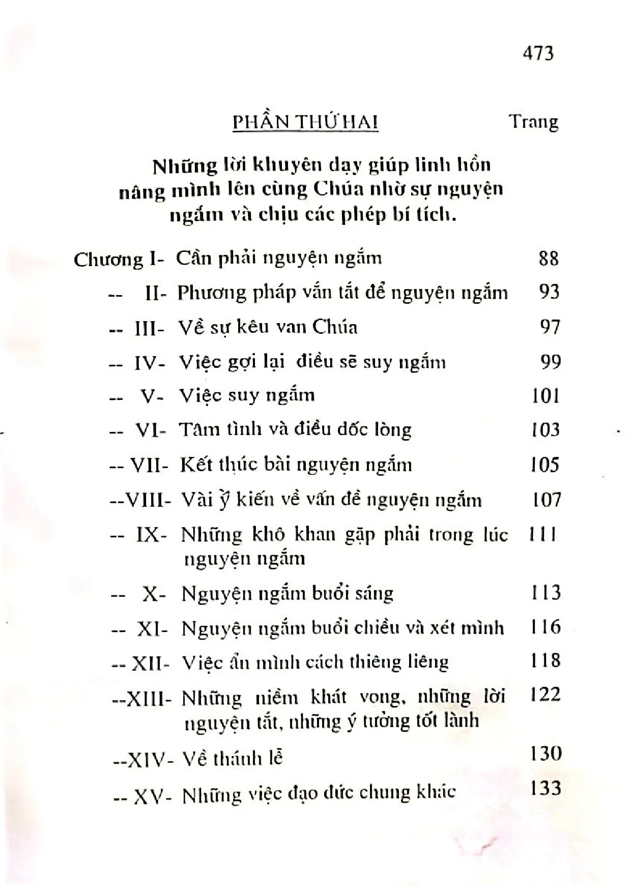 Mục lục chi tiết trang 2 sách Dẫn vào đời sống đạo đức của thánh Phanxico Sale