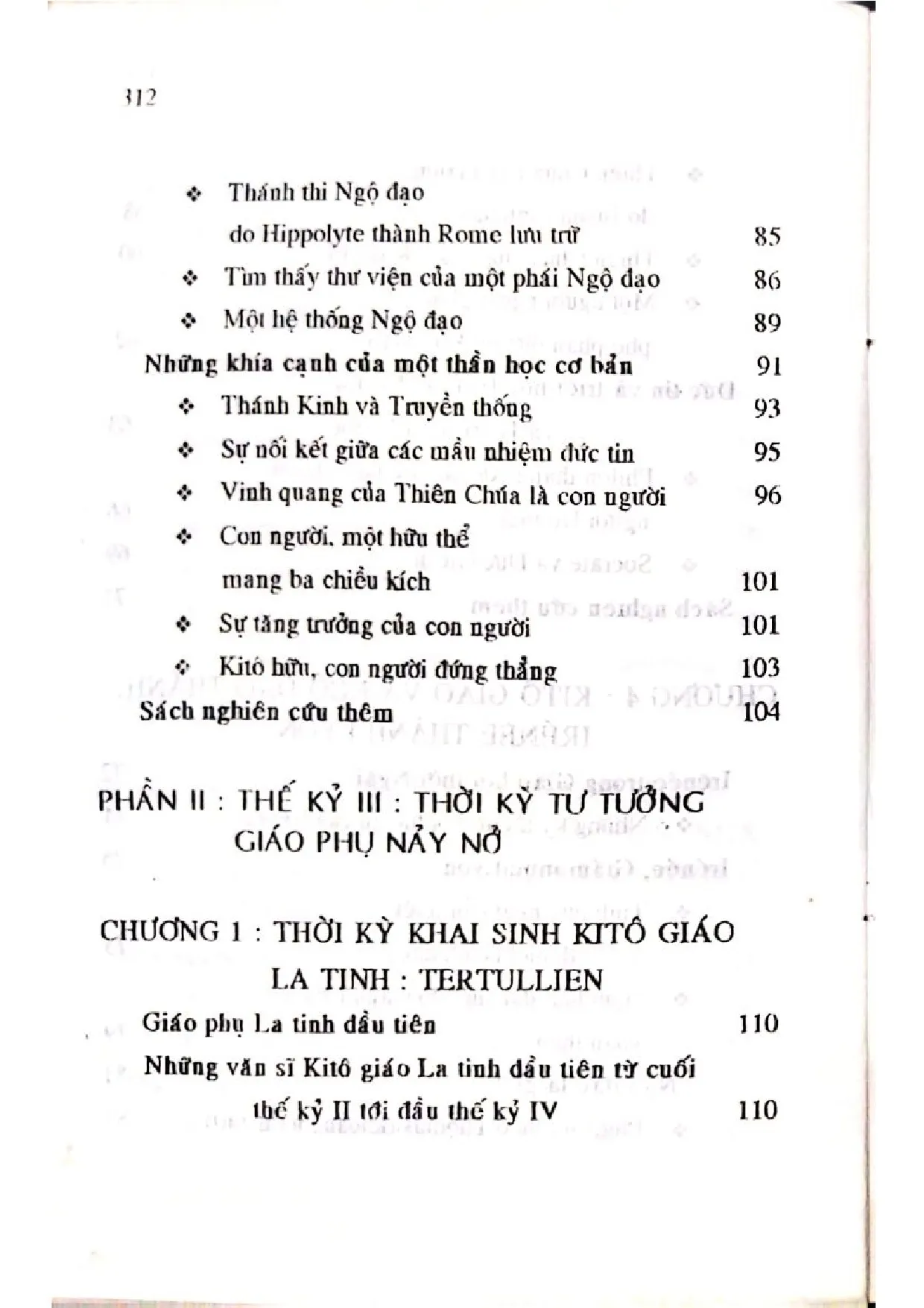 Mục lục chi tiết trang 3 sách Giáo phụ, từ thế kỷ I đến thế kỷ IV, tập 1
