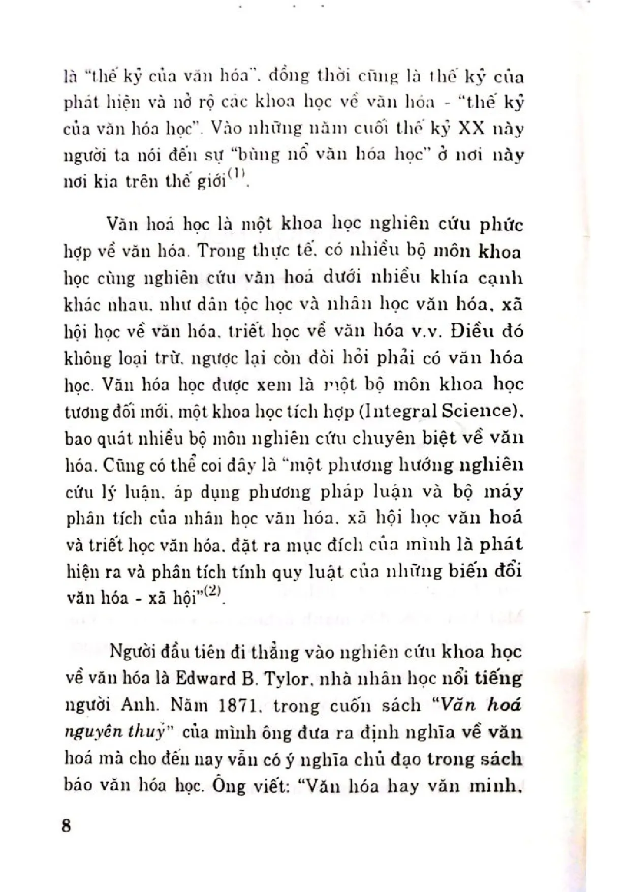 Mục lục chi tiết trang 3 sách Văn hóa học và văn hóa thế kỷ XX tập 1