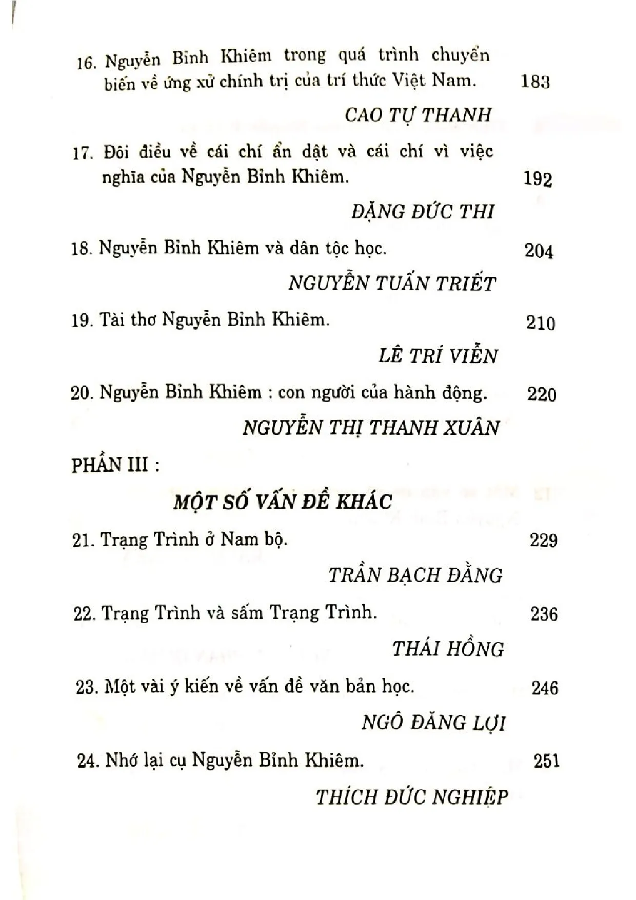 Mục lục chi tiết trang 2 sách Nguyễn Bỉnh Khiêm trong lịch sử phát triển văn hóa dân tộc